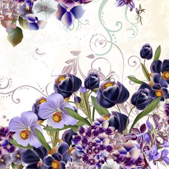 purple flowers floral background 