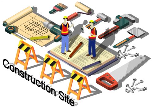 site isometry infographic construction 