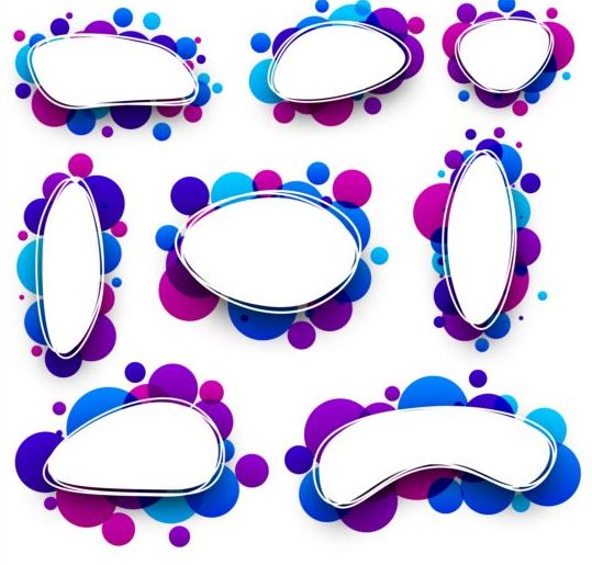 round oval frame dots color 