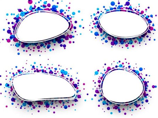 round oval frame dots color 