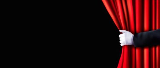 red hand curtain background 