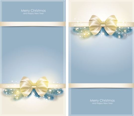 greeting golden christmas card bow 