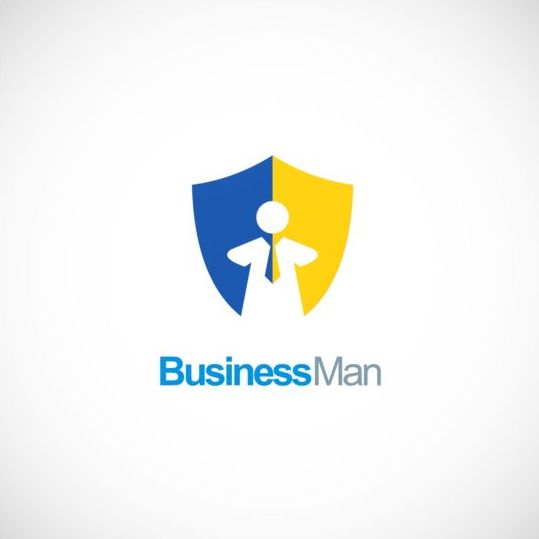 shield man logo business 
