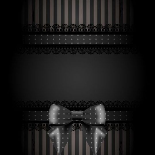laces card bow black 