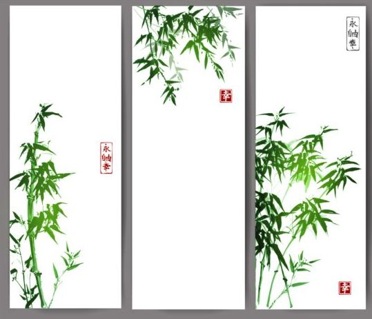 hand drawn banner bamboo 