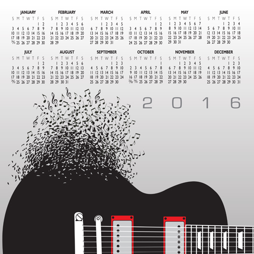 music design calendars 2016 