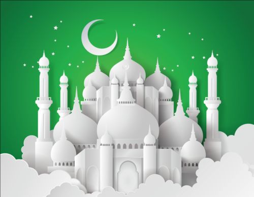 ramadan paper mosque kareem background 