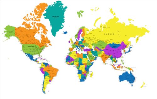 world olored map creative 