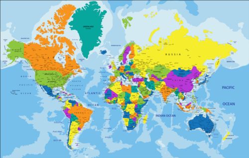 world olored map creative 