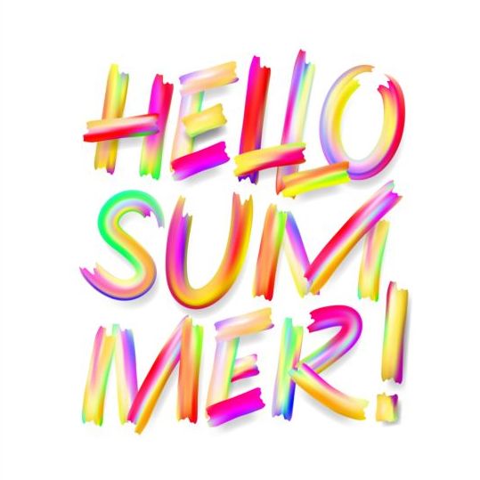 text summer hello colored 