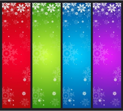 snowflake colored christmas banners 