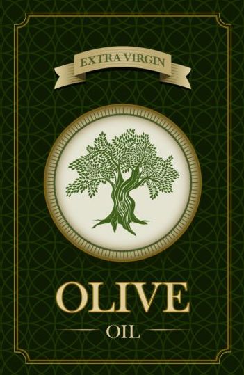 Retro font olive oil background 