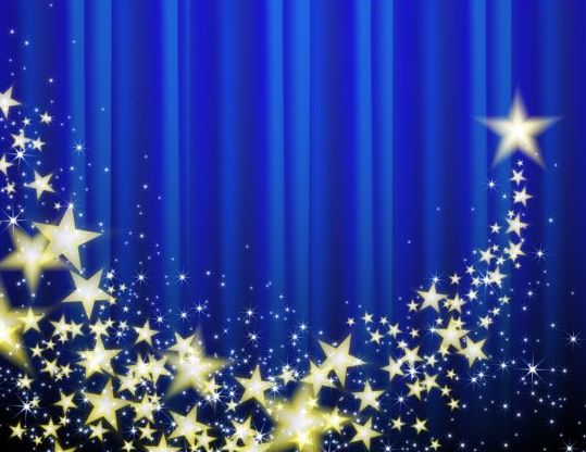star shiny curtain blue background 