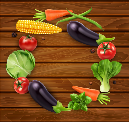 wooden vagetables fresh background 
