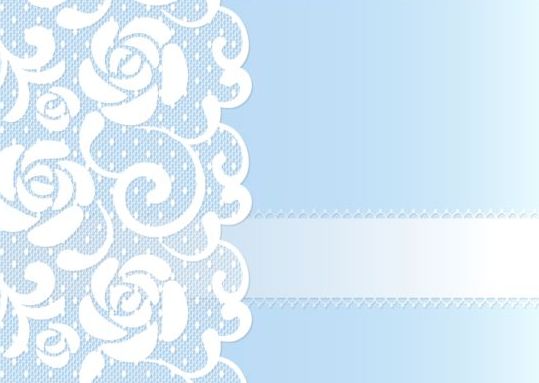 white lace blue background 