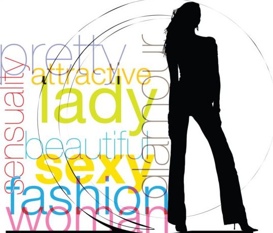 woman silhouetter fashion background 