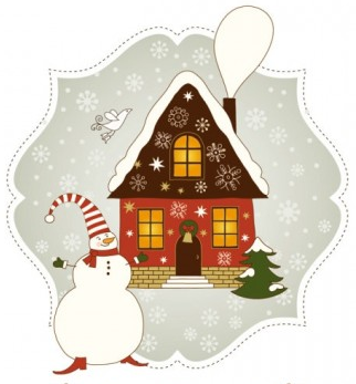 house greeting christmas card 