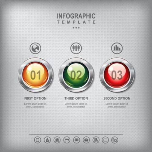 metal infographic button business 