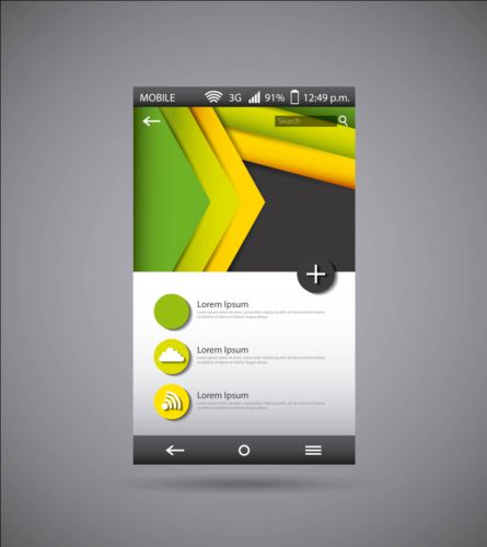 template mobile interface 
