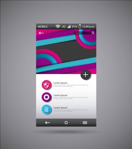 template mobile interface 