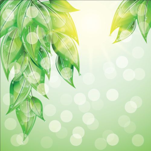 leaves halation green background 