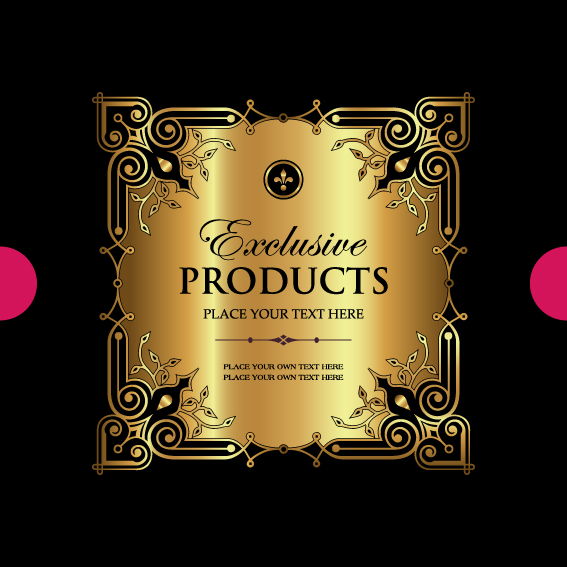Products luxury labels gold 