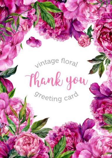 vintage greeting floral card 