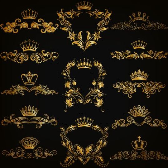 ornaments luxury golden crown 