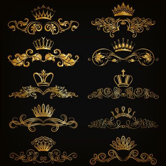 ornaments luxury golden crown 