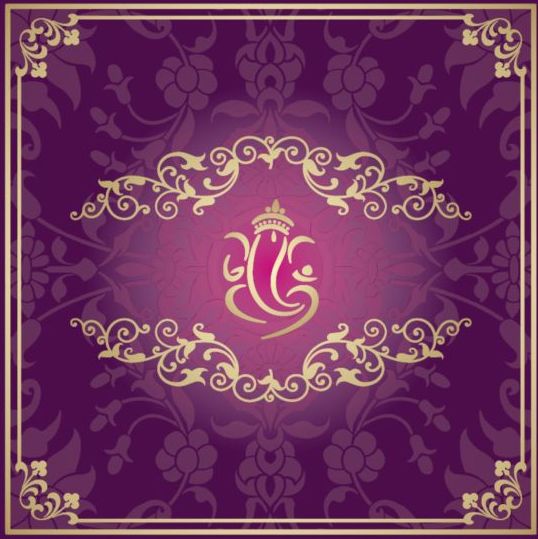 style purple indian floral background 