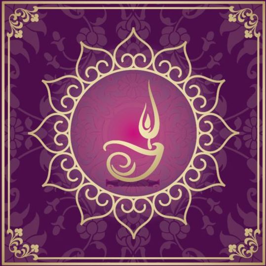 style purple indian floral background 