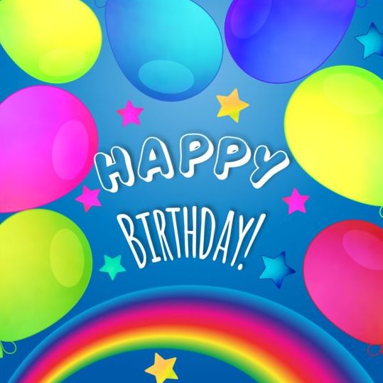 rainbow happy birthday balloon 
