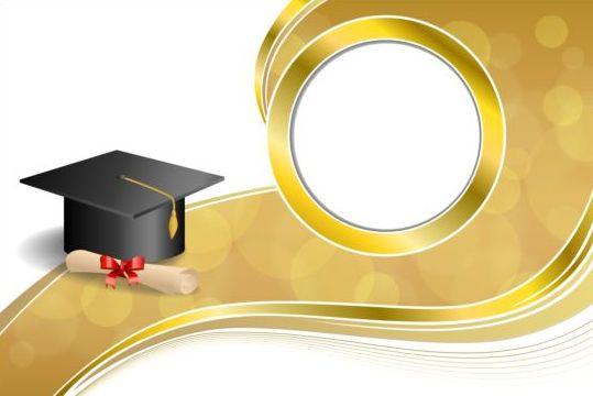 graduation golden diploma cap background abstract 