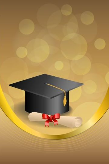 graduation golden diploma cap background abstract 