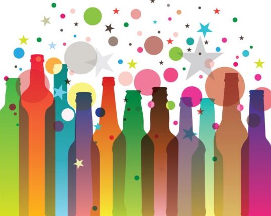 holiday colorful bottles background 