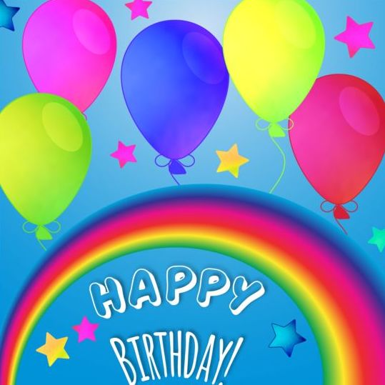 rainbow happy birthday balloon 