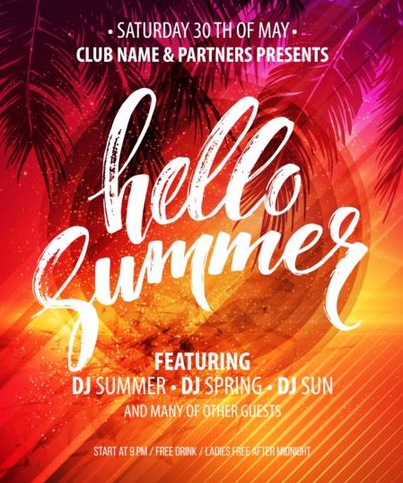 summer party hello flyer 
