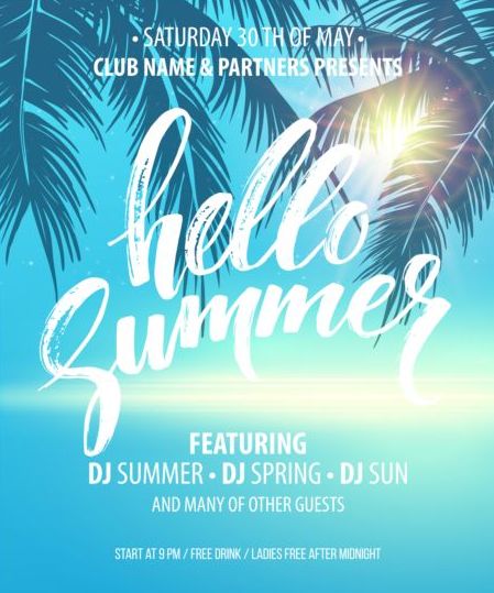 summer party hello flyer 
