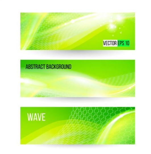 wave green banners 