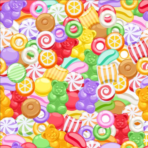 sweet seamless pattern cute candy 