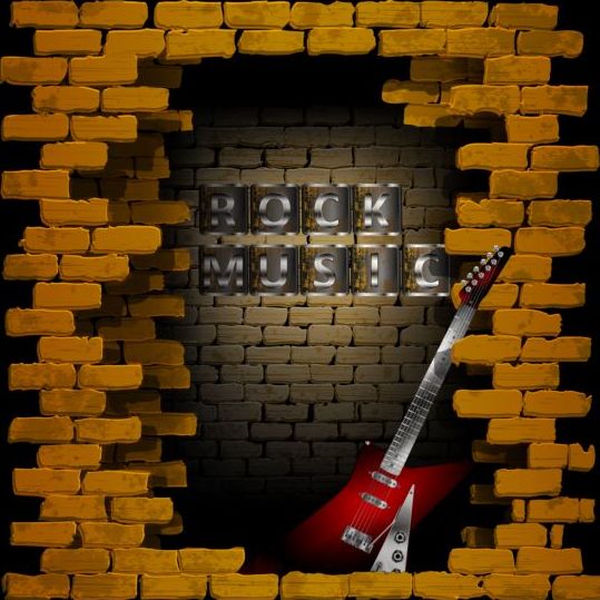 wall vintage music brick background 