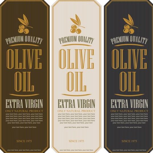 vintage vertical olive oil labels 