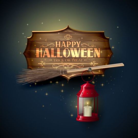 sign lantern halloween broom 