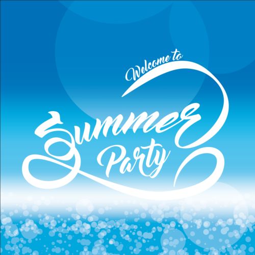 text summer party logos design 