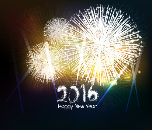 year new firework background 2016 