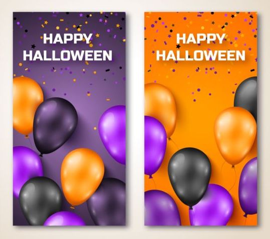 halloween colored cards balloon 