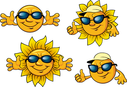 sunglasses sunflower cartoon 