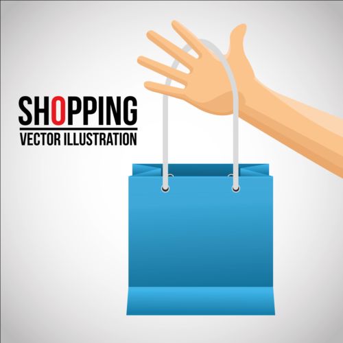 shopping blue bags background 