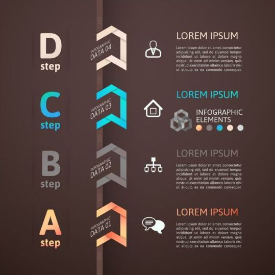 origami infographic brown 