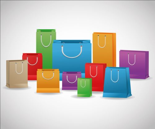 shopping illustration colored bags 